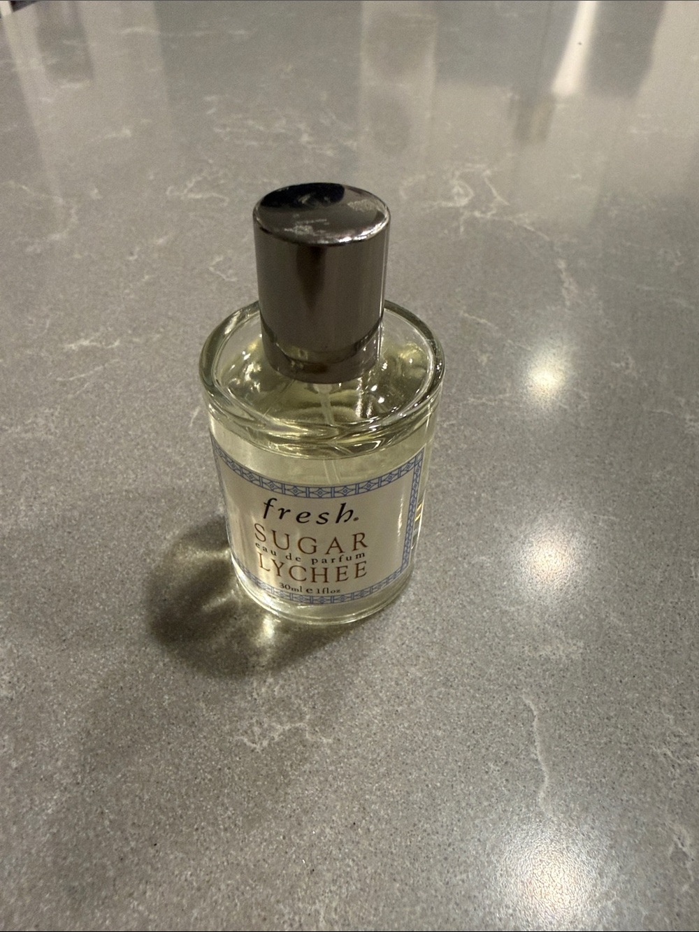 fresh Sugar Lychee Eau de Parfum — Pale Yellow Liquid, Silver Cap